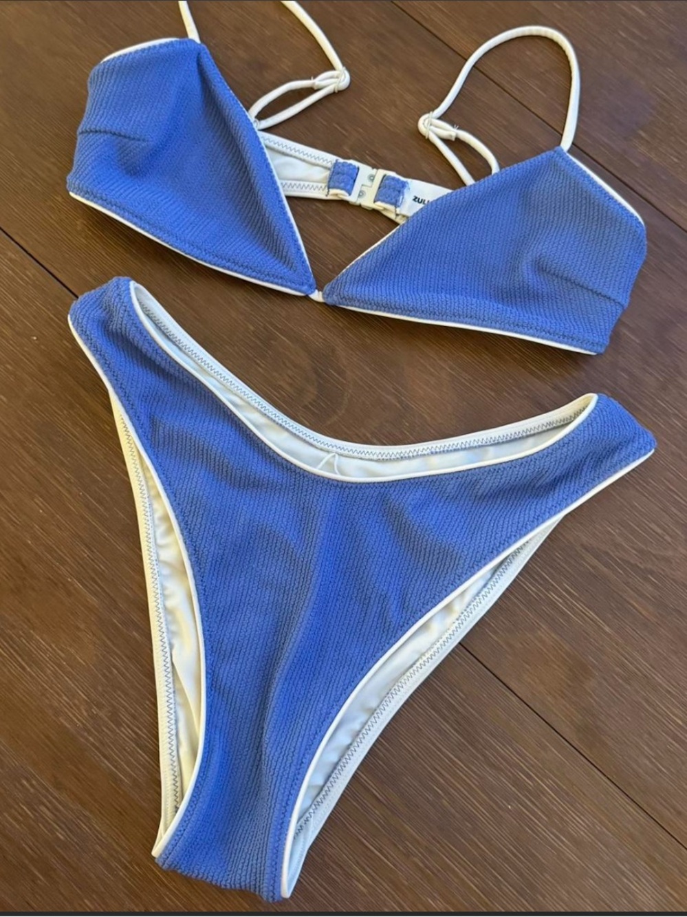 Zulu & Zephyr Textured Blue Bikini Sky Blue